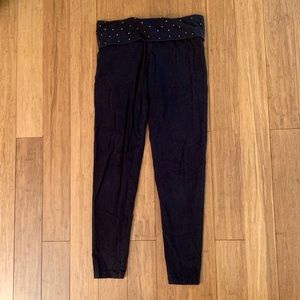 Pink fold over legging with crystals